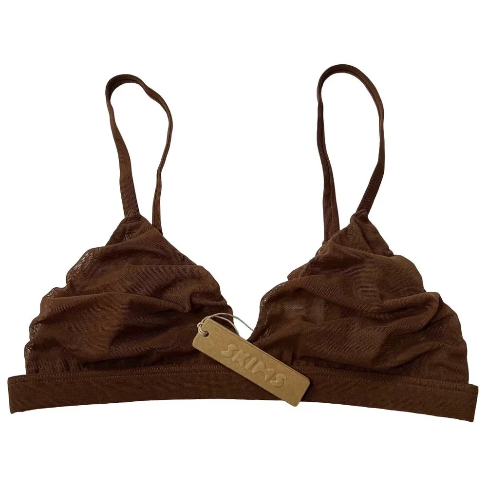 SKIMS Mesh Triangle Bralette Jasper‎ XS